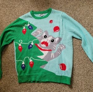 Cat Ugly Christmas Sweater XL